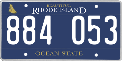 RI license plate 884053
