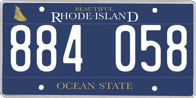 RI license plate 884058