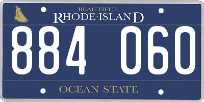 RI license plate 884060