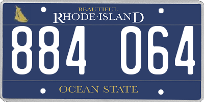 RI license plate 884064