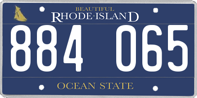 RI license plate 884065