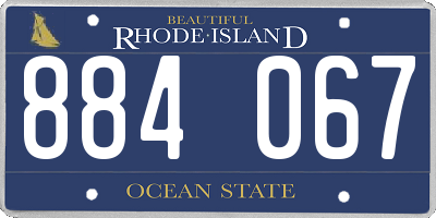 RI license plate 884067