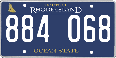 RI license plate 884068