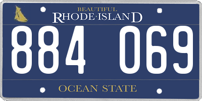 RI license plate 884069