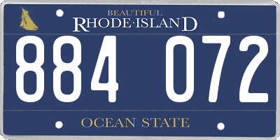 RI license plate 884072