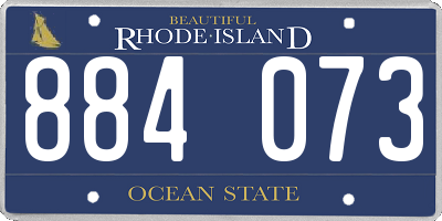 RI license plate 884073