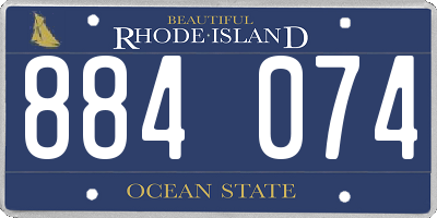 RI license plate 884074