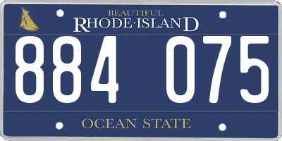 RI license plate 884075