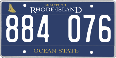 RI license plate 884076