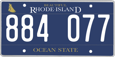 RI license plate 884077