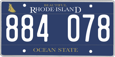 RI license plate 884078