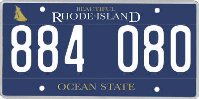 RI license plate 884080