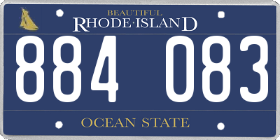 RI license plate 884083