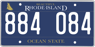 RI license plate 884084