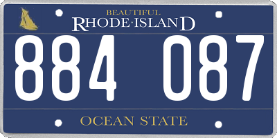 RI license plate 884087