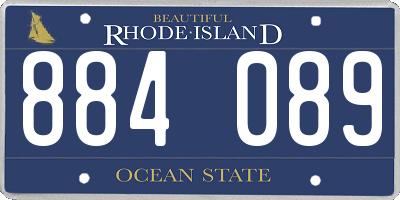 RI license plate 884089