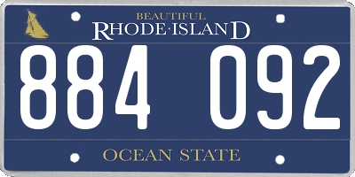 RI license plate 884092