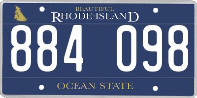 RI license plate 884098