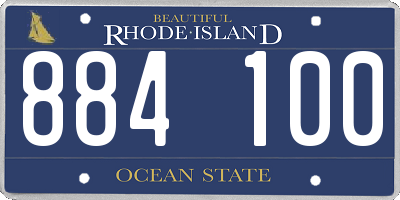 RI license plate 884100