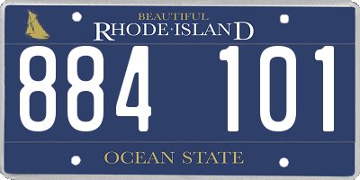 RI license plate 884101