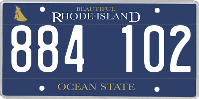 RI license plate 884102