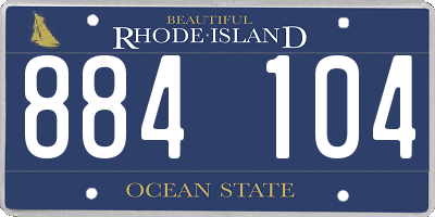 RI license plate 884104