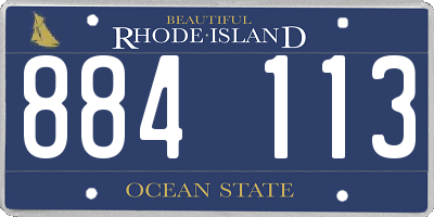 RI license plate 884113
