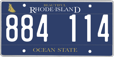 RI license plate 884114