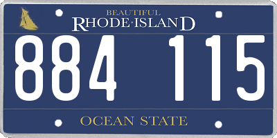 RI license plate 884115