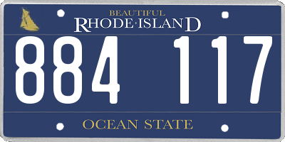 RI license plate 884117