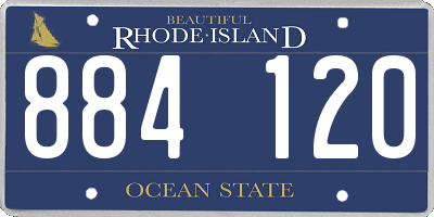 RI license plate 884120