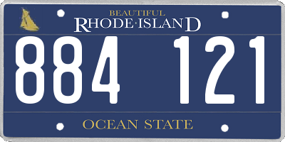 RI license plate 884121