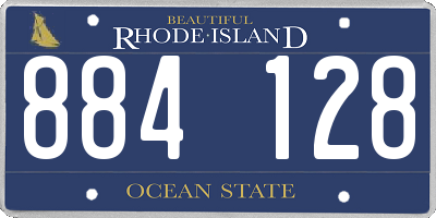 RI license plate 884128