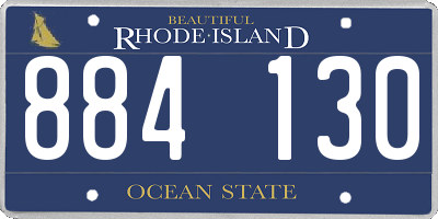 RI license plate 884130
