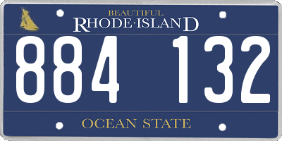 RI license plate 884132