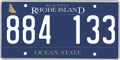 RI license plate 884133