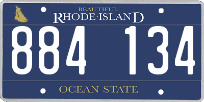 RI license plate 884134
