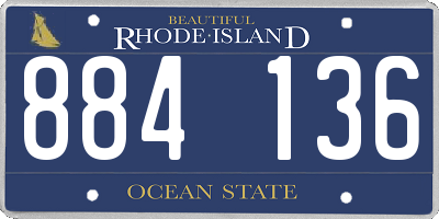 RI license plate 884136