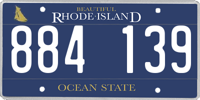 RI license plate 884139