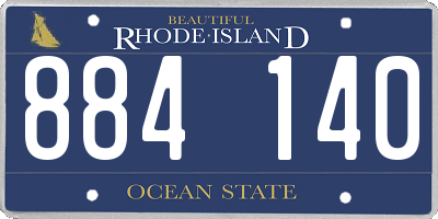 RI license plate 884140