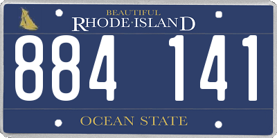 RI license plate 884141