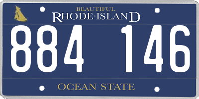 RI license plate 884146