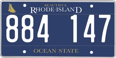 RI license plate 884147
