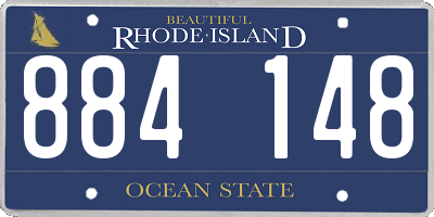 RI license plate 884148