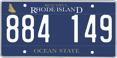 RI license plate 884149