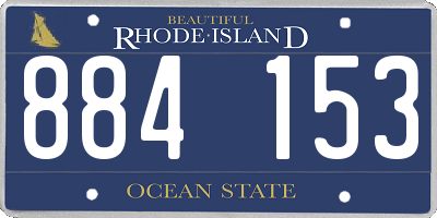 RI license plate 884153