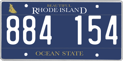 RI license plate 884154