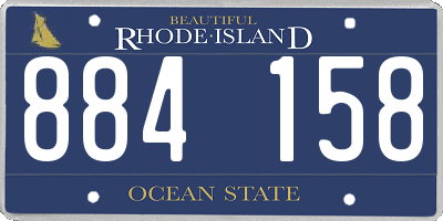 RI license plate 884158