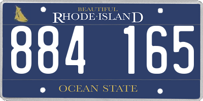 RI license plate 884165