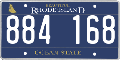 RI license plate 884168